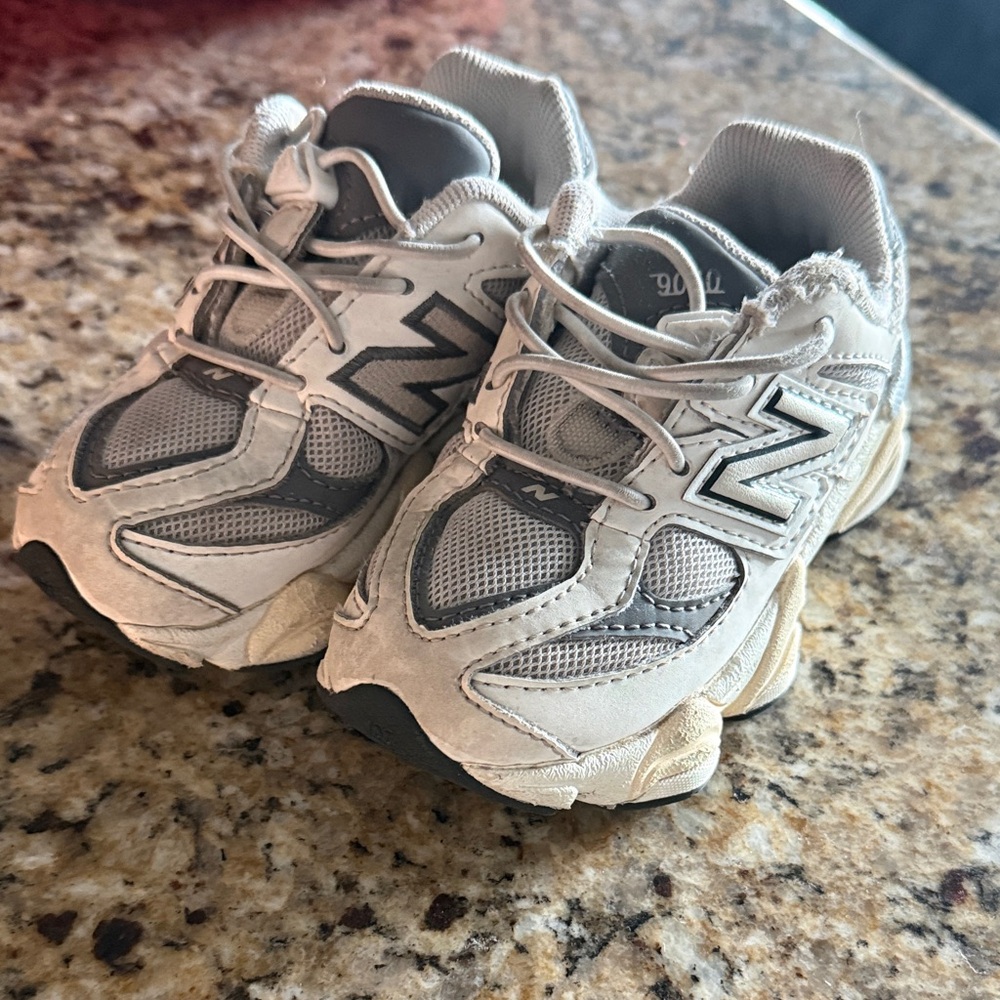 New Balance Kids Gray and White Athletic Sneakers 9060s